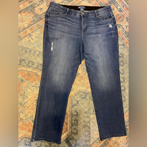 Democracy “Ab”solution Straight Leg Distressed Jeans Size 22W - Picture 1 of 6